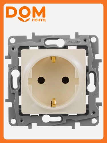 Изображение товара Розетка Legrand Etika 672321, с заземлением, скрытый монтаж, бежевая