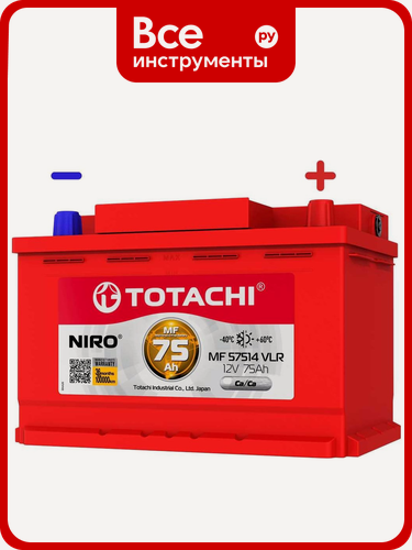 Изображение товара Аккумуляторная батарея TOTACHI NIRO VLR полярность обратная (JIS L) для легковых и грузовых автомобилей кальциевый тип