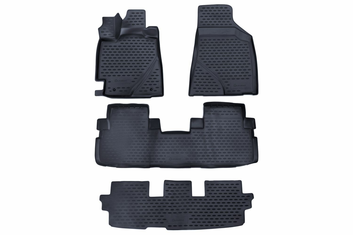 Коврики 3D в салон для TOYOTA Highlander, 2010-2014 4 шт. (полиуретан, серые)