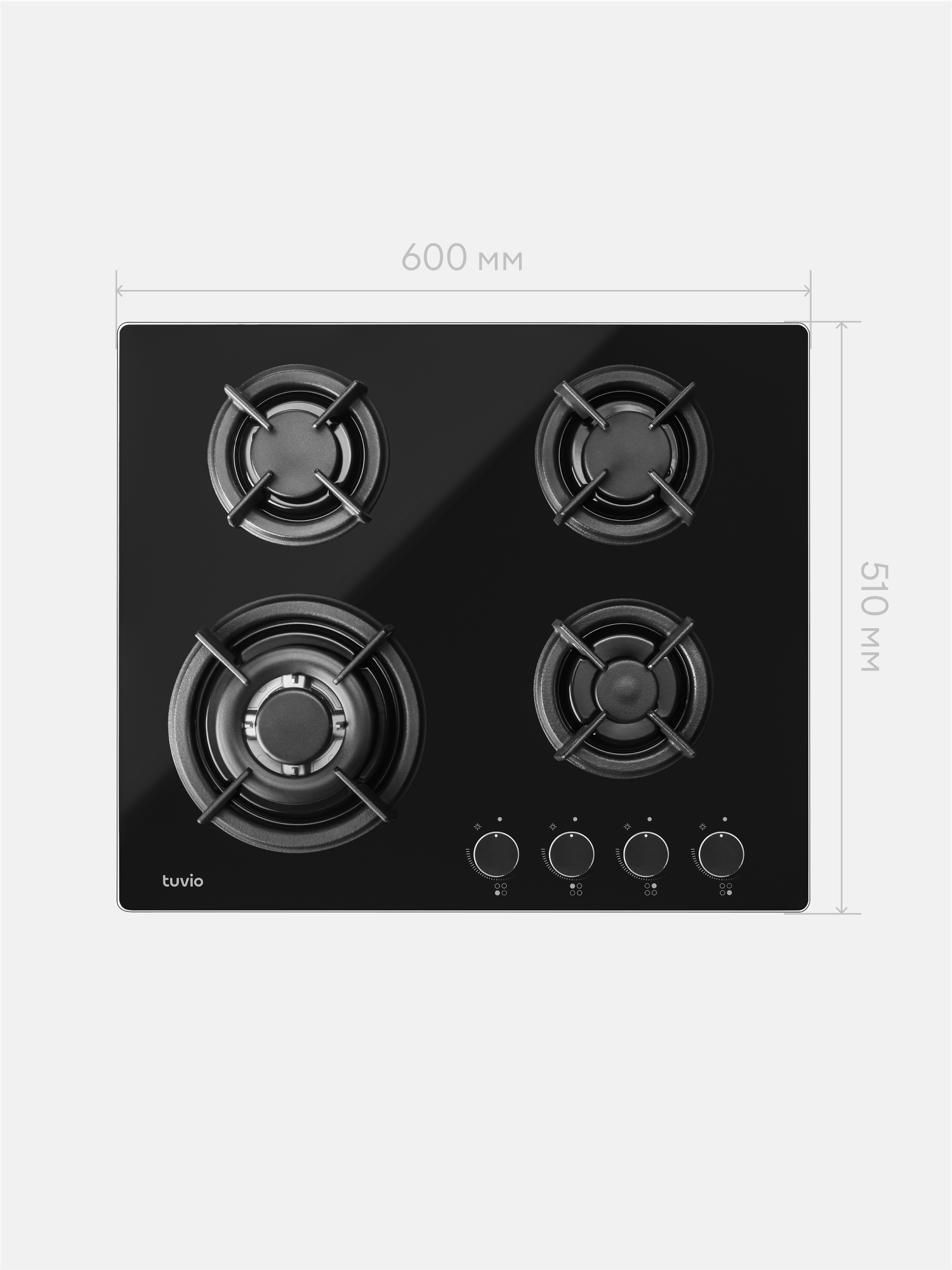 Газовая варочная панель Tuvio HGS648DBGA1, черное стекло — фото 16