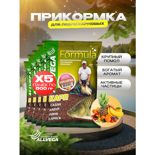 ALLVEGA Formula Carp Carassin GBF09-CC, 4500 г, 5 шт., фруктовый