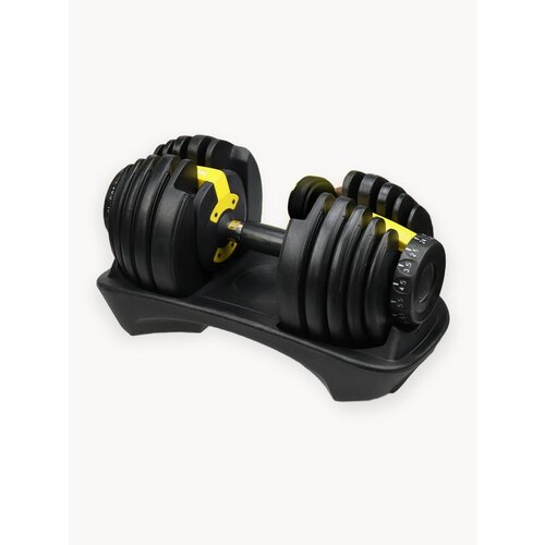 Гантель U-TURN регулируемая 24 кг, 15 уровней регулировки веса, с подставкой для хранения