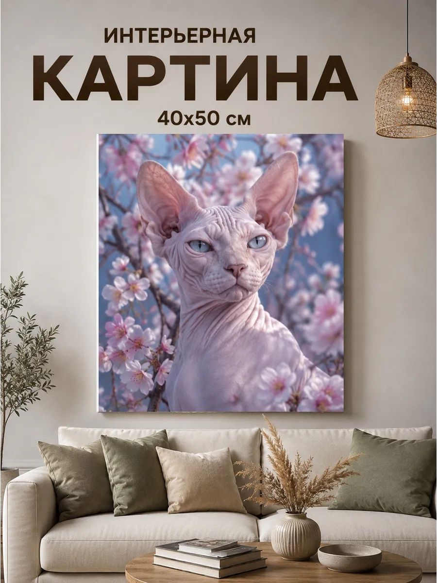 Картина на холсте интерьерная 40x50 Ветер весенних цветов