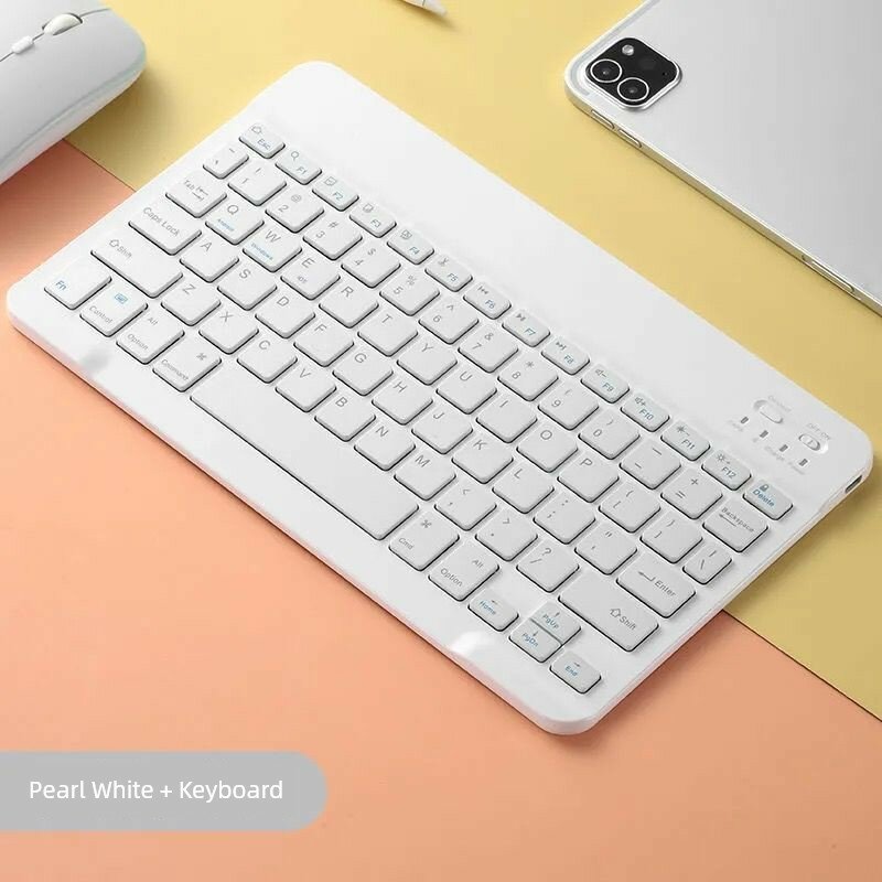 Комплект Bluetooth-клавиатуры и мыши, белая клавиатура, ультратонкая, для девочек, офисная мышь, клавиатура,