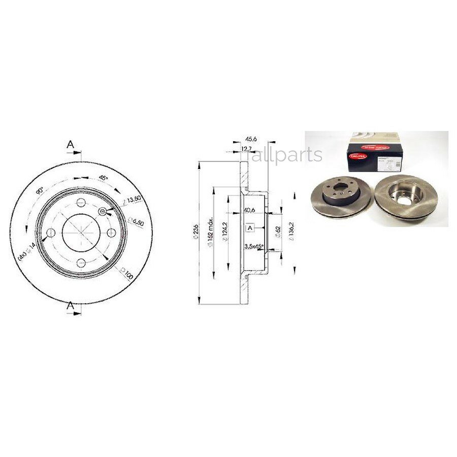 DELPHI BG2910 Диск торм