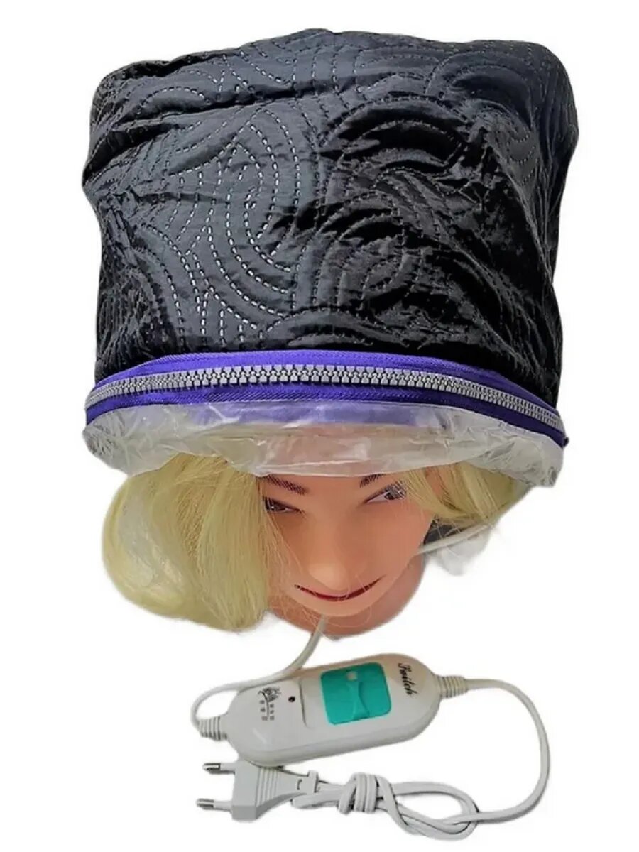 Термошапка для волос и спа-процедур, чёрная — фото 1