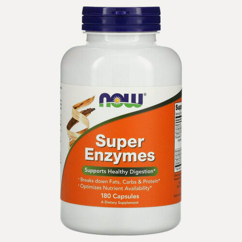 Изображение товара Now Foods Super Enzymes, Супер Энзимы ферменты для пищеварения - 180 капсул