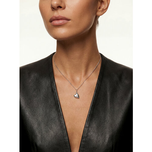 фото Подвеска lu jewel, серебро, 925 проба, фианит, размер 1.2 см., красный, серебристый