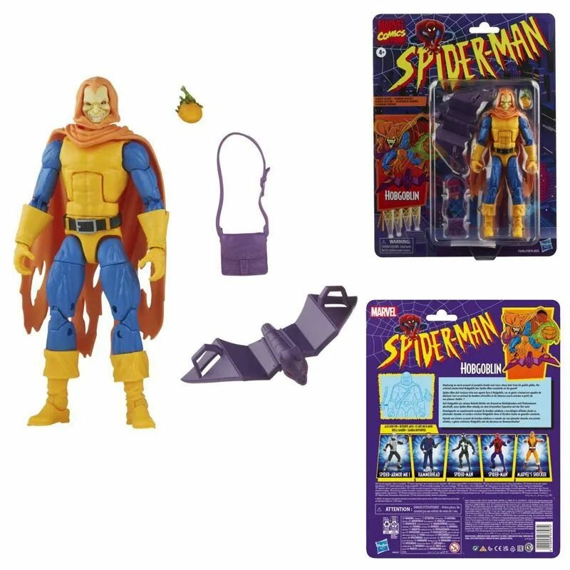 Фигурки Hasbro 6-дюймовая фигурка Хобгоблина из серии Marvel Legends- Человек-паук, включает в себя 3 аксессуара-