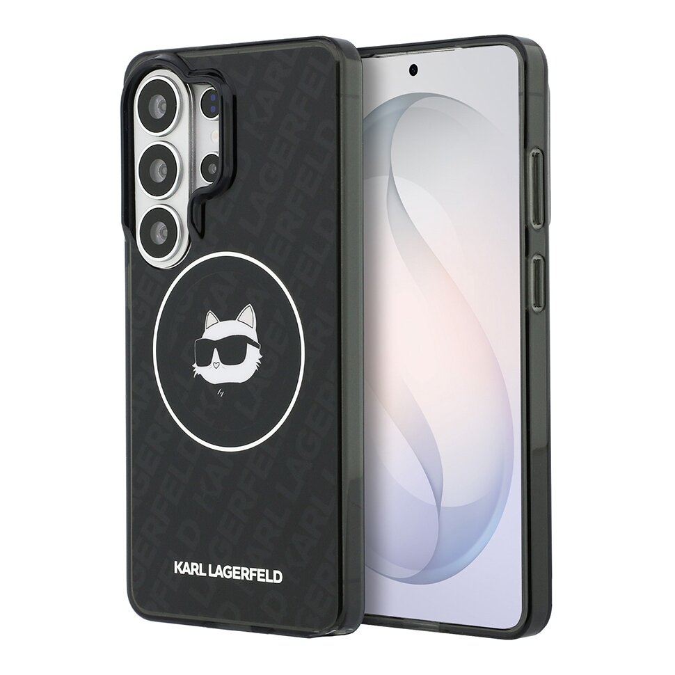 Karl Lagerfeld чехол с MagSafe для Galaxy S26 Ultra, с принтом IML NFT Choupette Head on logo, черный