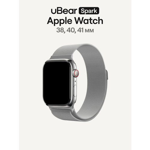 фото Ремешок ubear spark для apple watch (38, 40, 41 мм), стальной, цвет серебро