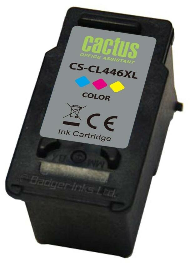 Картридж струйный CACTUS CL-446XL многоцветный, 10мл для Canon PIXMA MG2440 2540 2940 iP2840, с чипом (CS-CL446XL)