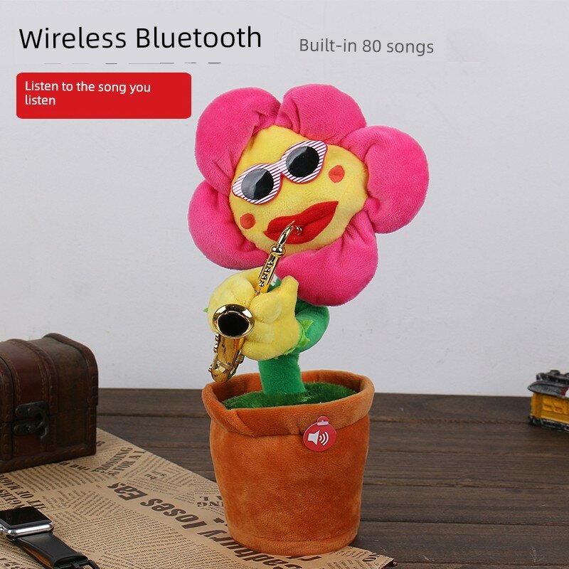 Красная круглая музыкальная игрушка с 80 песнями, Bluetooth и батарейным блоком