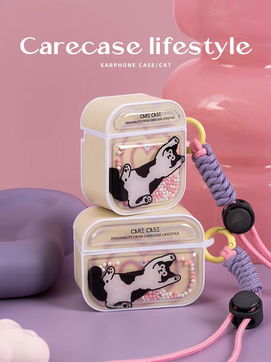 CARECASE Котик Карикатура Чехол для наушников AirPods (1-2 поколение) - Магнитный Силиконовый Щит