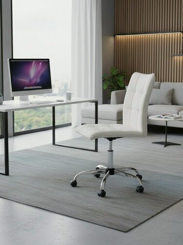 Изображение товара Кресло компьютерное TetChair белое, искусственная кожа, максимальная нагрузка 100 кг