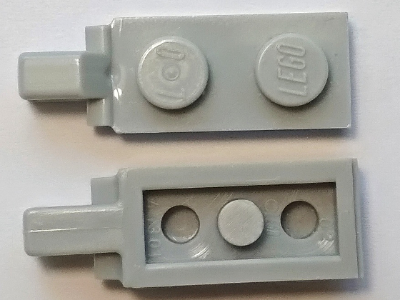 Hinge Plate 1 x 2 Locking with 1 Finger on End with Bottom Groove, 44301a Light Bluish Gray U