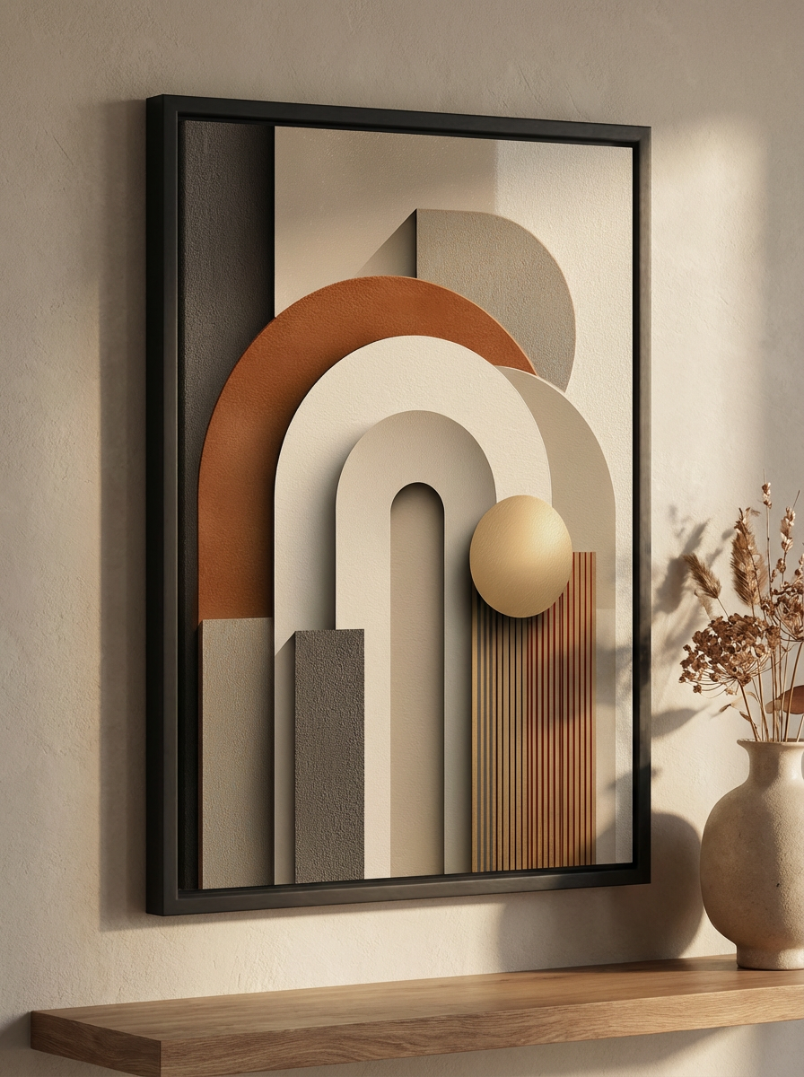Картина в тёмной раме Postermarket "Абстракция" на холсте, 50x70 см
