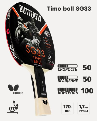 Изображение товара Ракетка для настольного тенниса Butterfly Timo Boll SG33