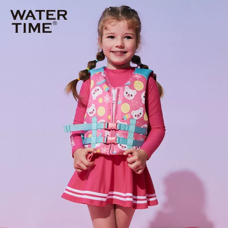 WaterTime детский спасательный жилет с цветным медвежьим рисунком, размер M - жилет безопасности при плавании для