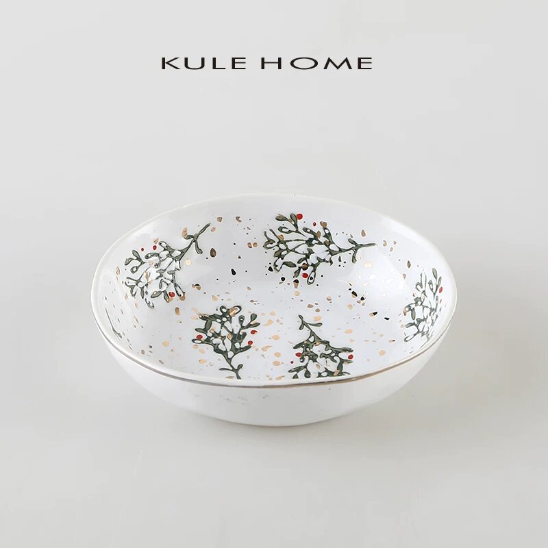 Керамическая подставка для украшений KULE HOME, поднос для ключей, креативная фарфоровая мыльница для ванной и отеля,
