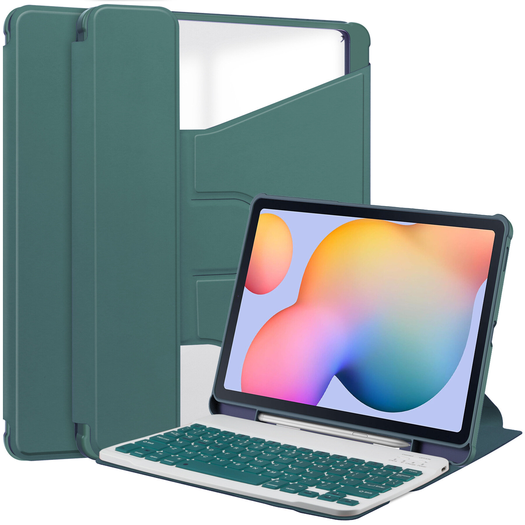 Чехол-клавиатура Bluetooth для Samsung Tab S10 Plus S9, вращающаяся подставка, защита PU, магнитное крепление