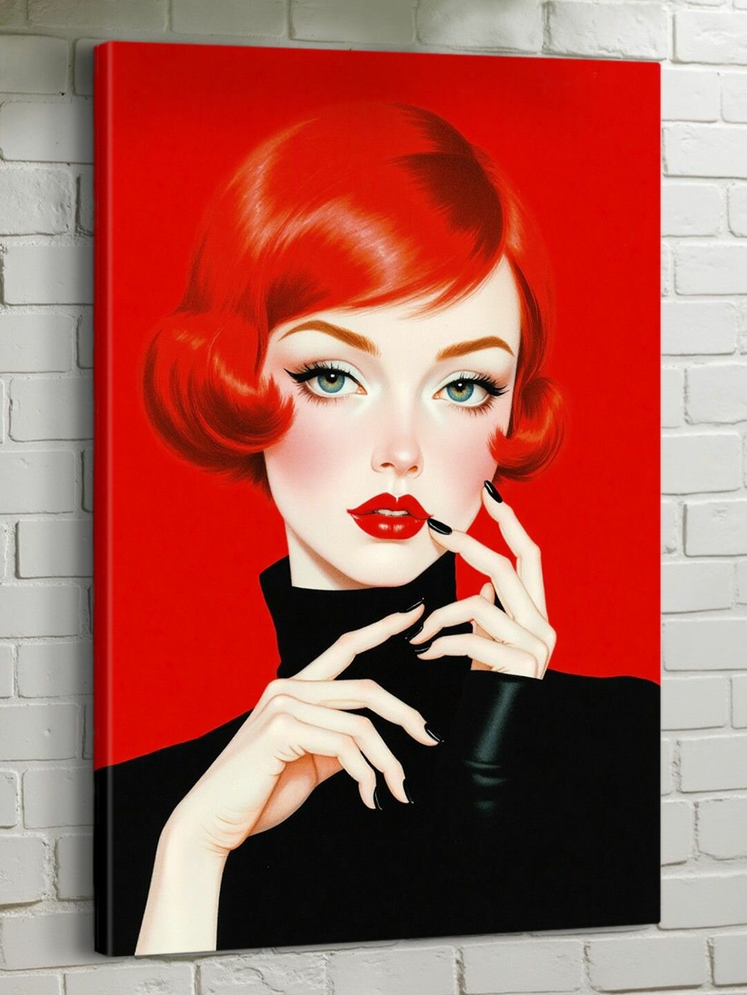 "Scarlet Muse" - картина на холсте, 45x30 см.