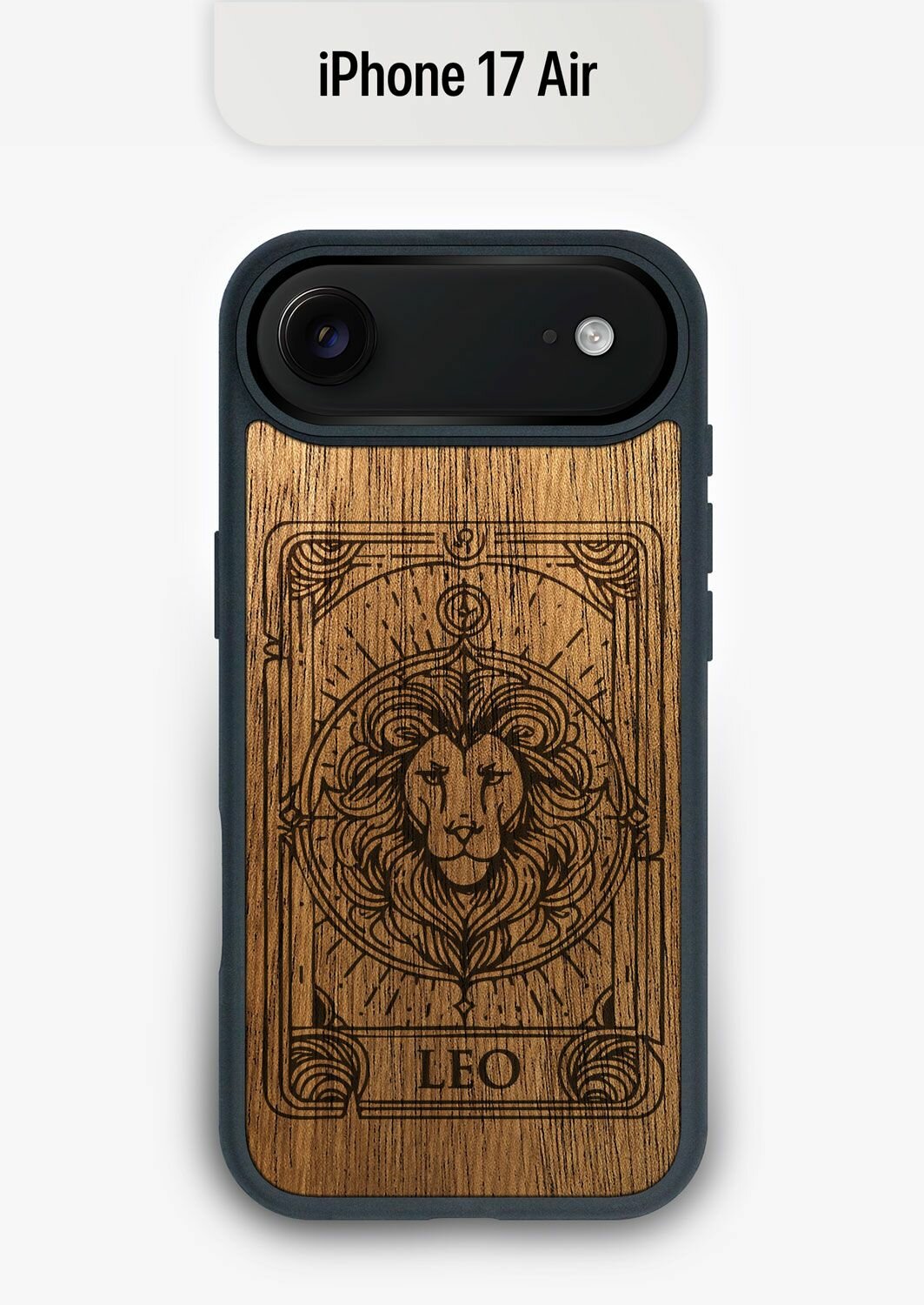 Деревянный чехол для iPhone 17 Air Лев