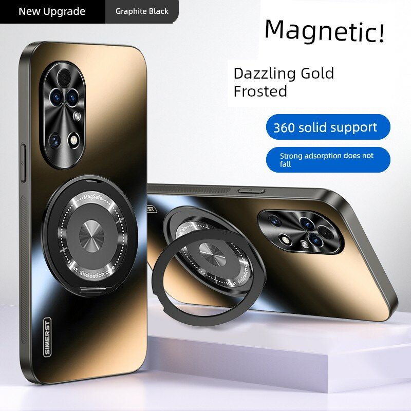 Магнитный чехол с подставкой для Huawei P50E, графитовый черный, ультра-тонкий, антицарапинный, с мягкой кромкой,