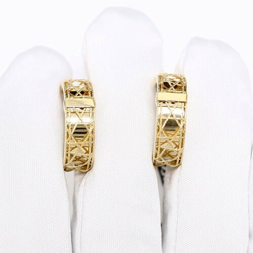 фото Серьги diamant online, желтое золото, 585 проба, длина 2 см, , прозрачный