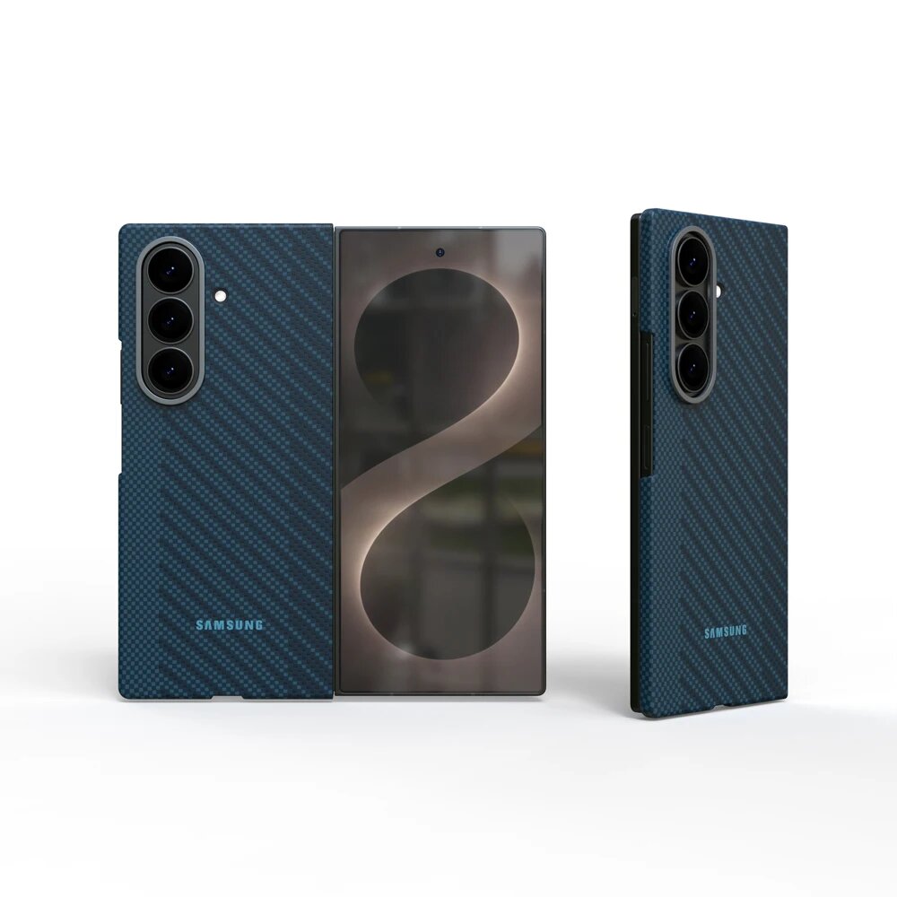 Ультратонкий магнитный чехол из углеродного волокна для Samsung Galaxy ZFold8 Blue, For ZFold8 Ultra