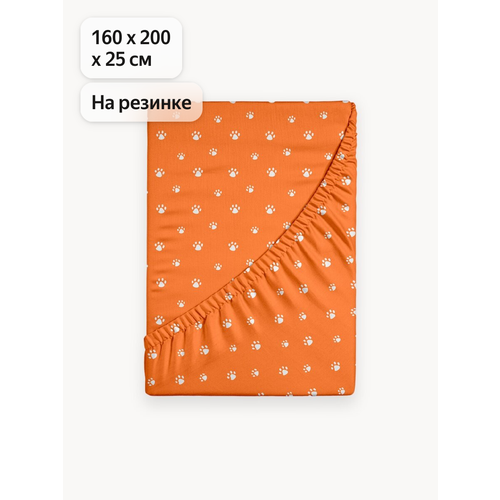 фото Простыня на резинке uniqcute 160х200х25 см, поплин, хлопок 100%, корри