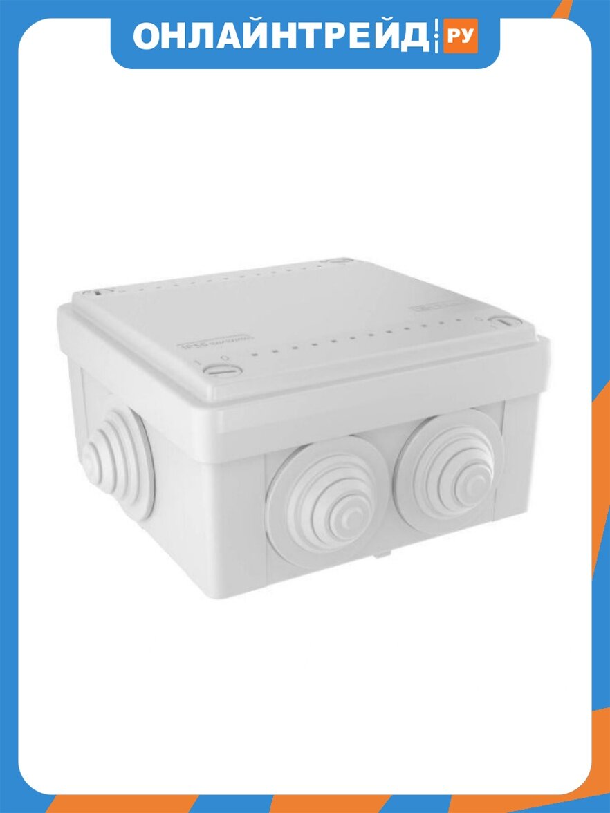 Коробка Dkc ответвит. с 6 кабельными вводами д.25мм IP55 100х100х50мм, 53801