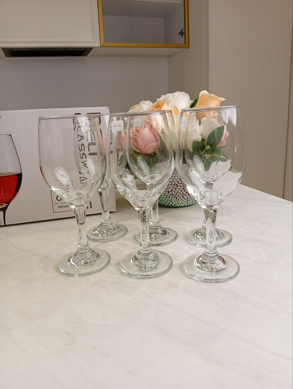 Стаканы Deli, стеклянные, набор 6 штук, бесцветные, для напитков, 435 мл