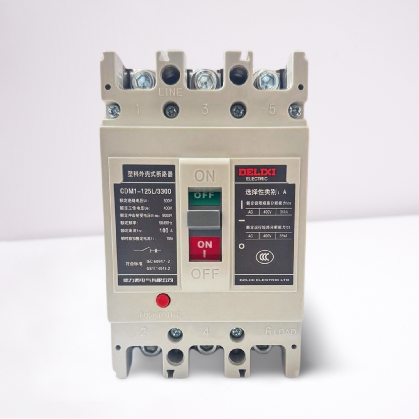 Авт. выкл. DELIXI CDM6i-125L/3300 100A — фото 1