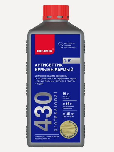 Изображение товара Неомид 430 Эко биозащитный антисептик невымываемый для дерева концентрат 1:9 (1кг)