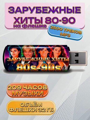 Изображение товара Зарубежные хиты 80-90. Флешка в машину, для колонки.