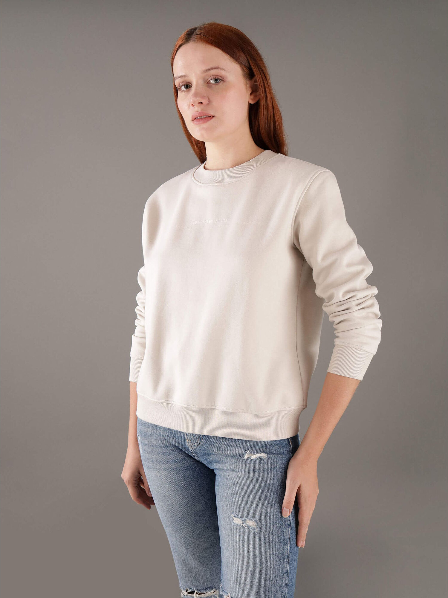 Свитшот Calvin Klein Jeans, размер L, , белый — фото 1