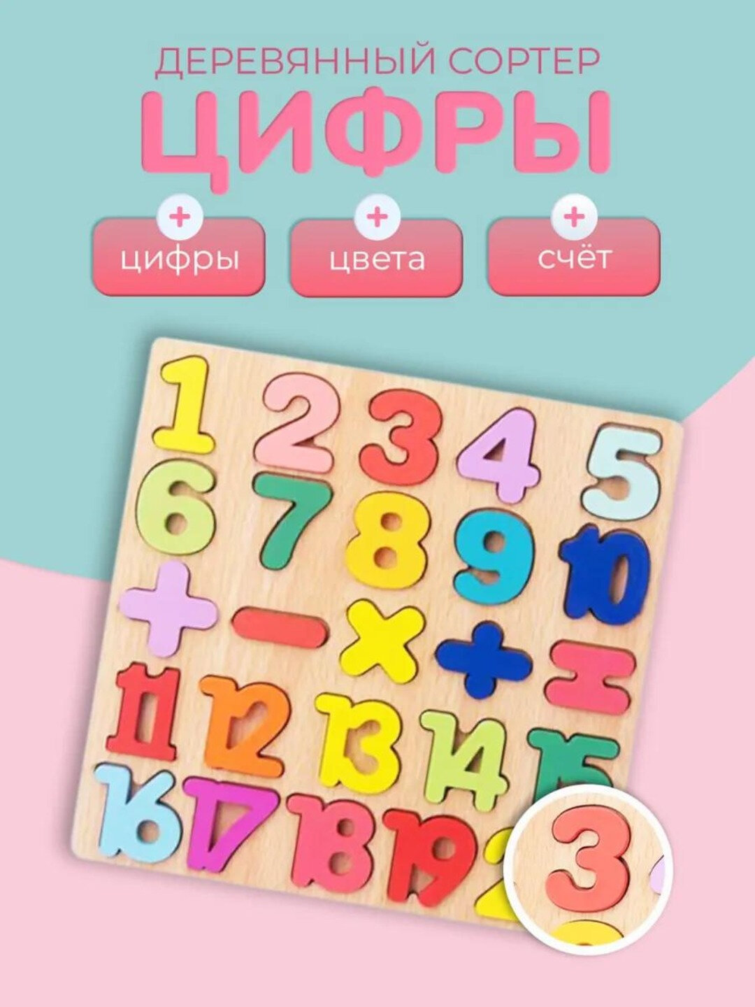 Развивающие игрушки Монтессори – набор букв, цифр и фигур