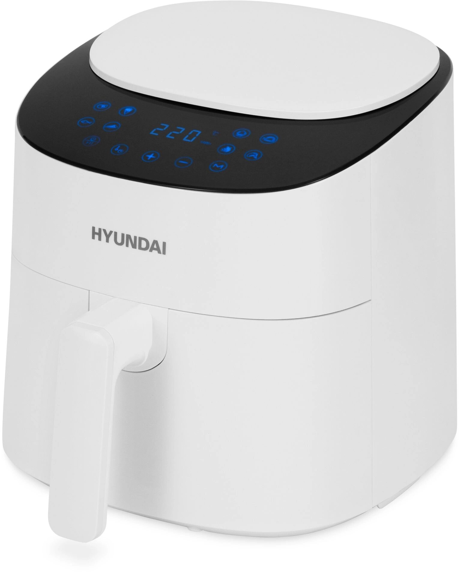 Аэрогриль HYUNDAI HYF-4055, 8 программ, сенсорное управление, 1500 Вт, металлический, белый