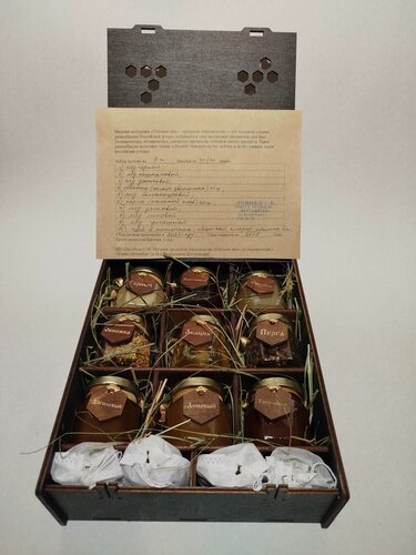 Изображение товара Медовый набор ИП Шалобода "Праздничный", акациевый, порционный, 3800г