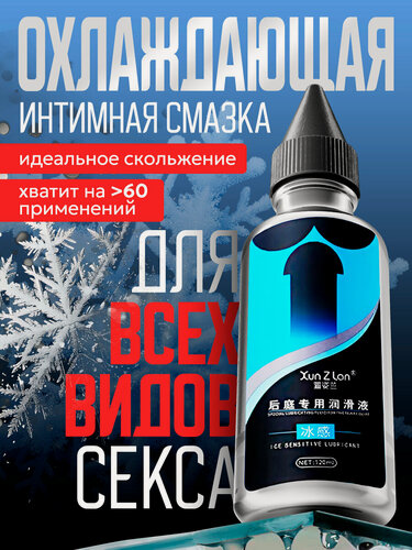 Изображение товара Анальная смазка, лубрикант на водной основе, охлаждающий эффект, 120 мл