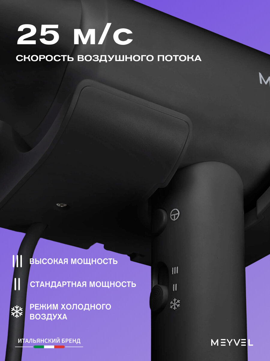 Фен Meyvel для волос MF10-1600 (Чёрный) — фото 1