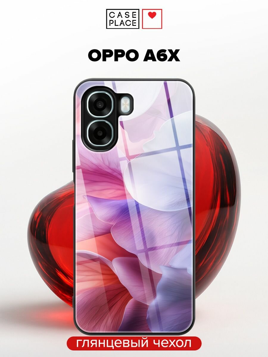 Чехол на Oppo A6x / Оппо A6x с принтом "Щелковые лепестки 2"