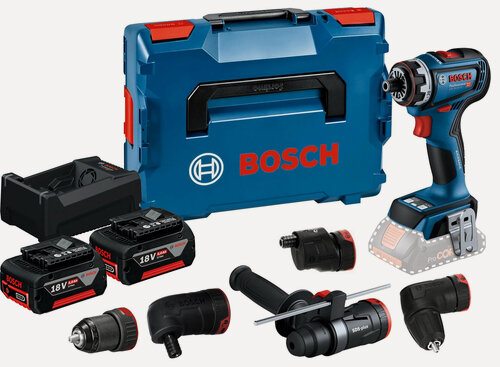 Изображение товара Аккумуляторная дрель шуруповерт BOSCH GSR 18V-90 FC: 5 насадок, 2 АКБ + ЗУ