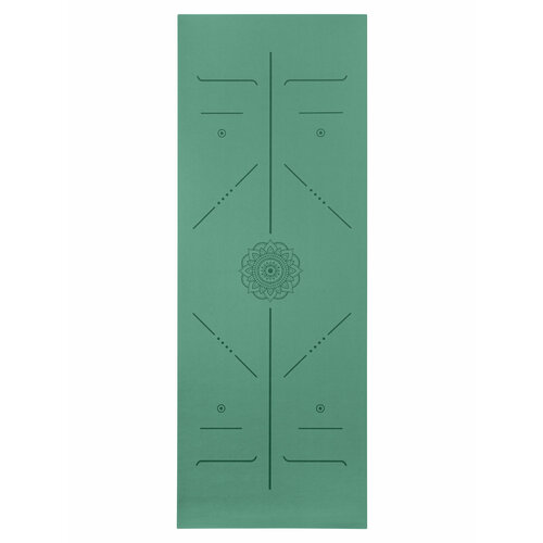 Ультрацепкий легкий 100% каучуковый коврик для йоги Mandala Travel Emerald 185*68*0,2 см нескользящий и складной