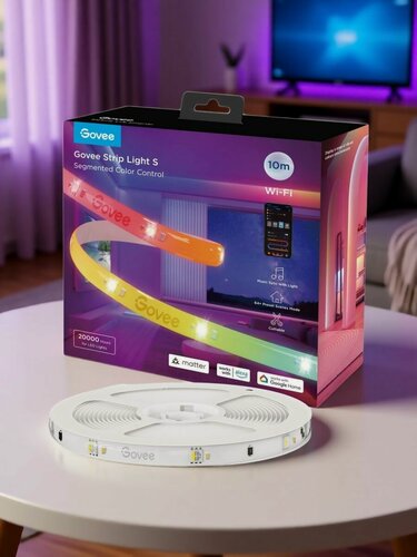 Изображение товара Cветодиодная лента RGB Govee RGBICW LED Strip Lights с поддержкой Matter H612CCD1, умная LED подсветка 10 метров