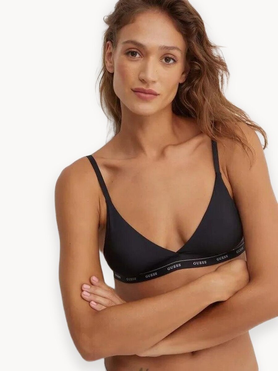 Бюстгальтер GUESS Jane Soft Triangle, размер XS, черный