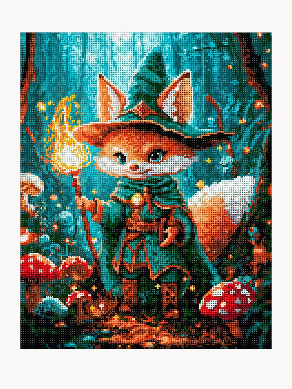 Алмазная мозаика на подрамнике 40х50 см "Лисичка-волшебница"