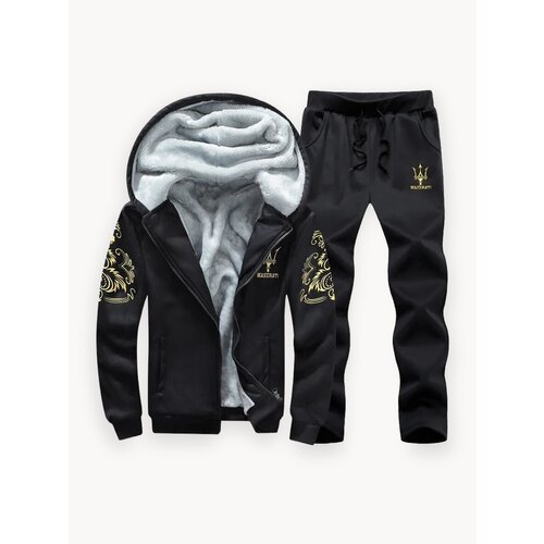 Мужской флисовый костюм с капюшоном