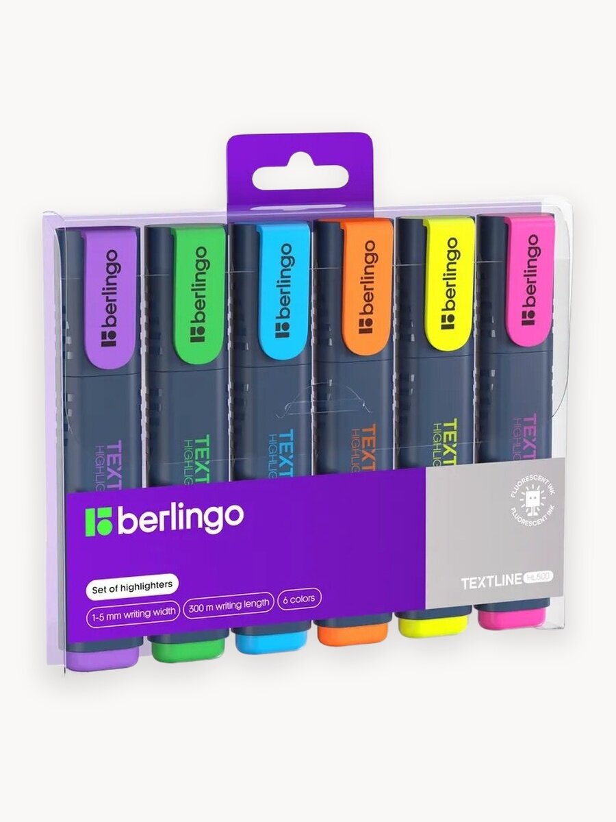 Набор текстовыделителей Berlingo "Textline HL500", 6цв, 1-5мм